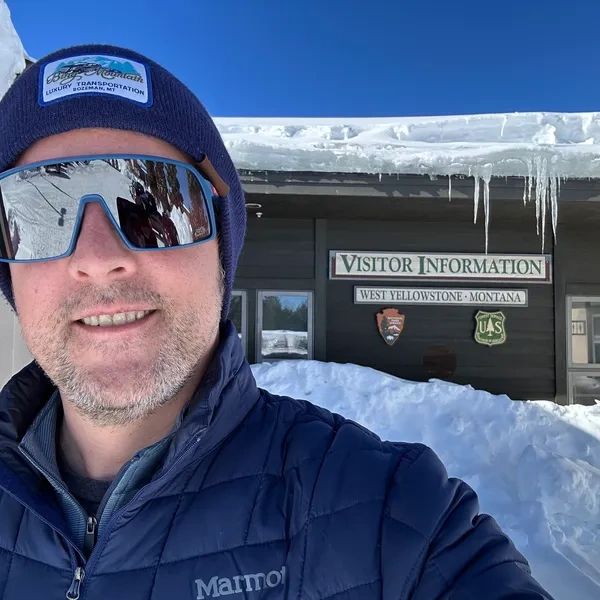 Bing Mountain owner Patrick McKenna on a cold morning pickup in West Yellowstone, MT