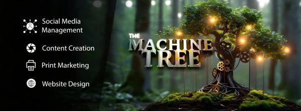The Machine Tree offers social media, content creation, print marketing, and website design services.