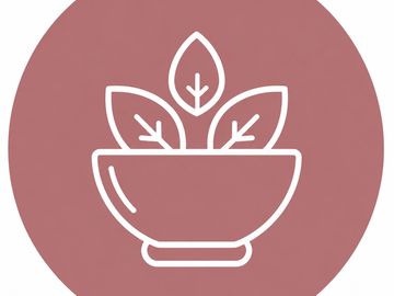 Icon of a bowl with leaves.