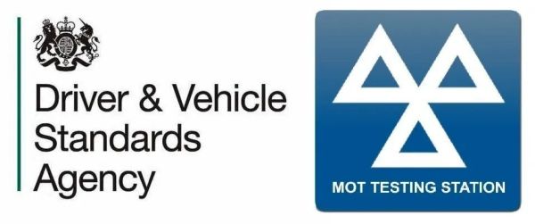 Logo of Driver & Vehicle Standards Agency and MOT Testing Station.