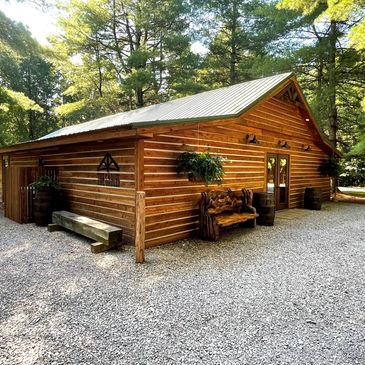 The Gables Wedding Venue is a handcrafted cedar venue with outdoor patio