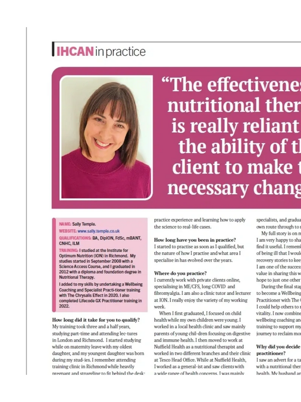 IHCAN Magazine Practitioner in Focus December 2023