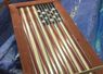 Metal flag with epoxy stripe
