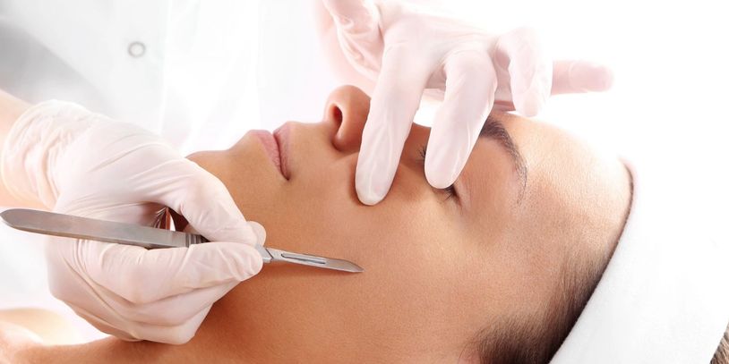 Dermaplaning skin care treatment 