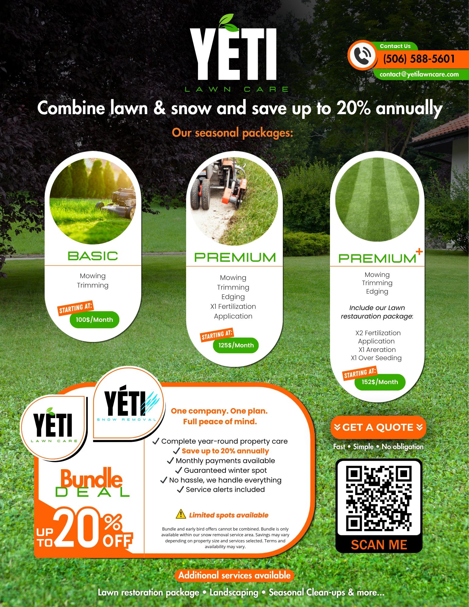 YETI Lawn Care seasonal packages with up to 20% savings.