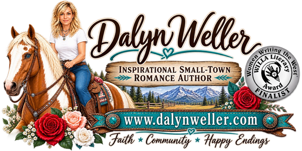 Author on horse with logo and tagline