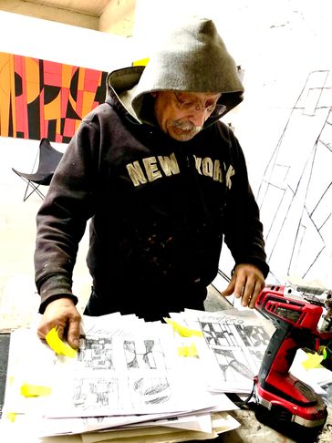 My studio is situated in N. Bergen N.J.,
 and once was a Crochet Factory. 