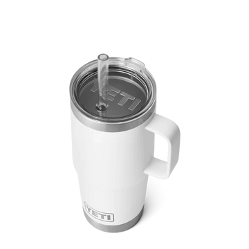 REAL YETI 26 Oz. Laser Engraved White Stainless Steel Yeti Stackable  Rambler With Straw Lid Personalized Vacuum Insulated YETI 