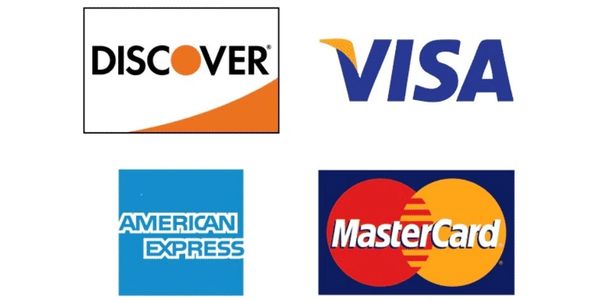 We accept Credit Cards Discover, Visa, American Express & Master Card.