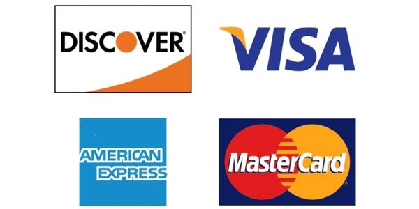 We accept Credit Cards Discover, Visa, American Express & Master Card.