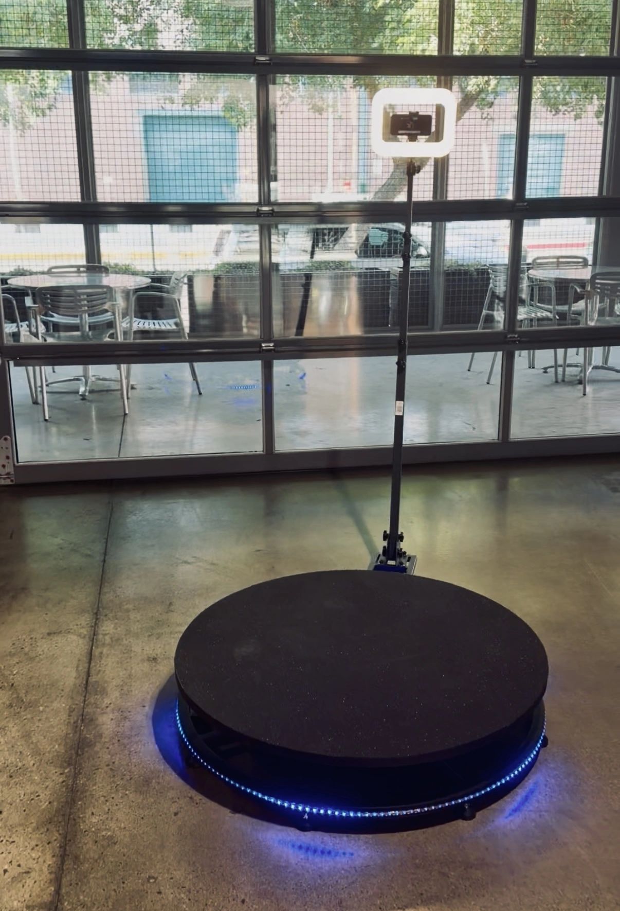 360 photo booth waits for a charity event to start in downtown Phoenix