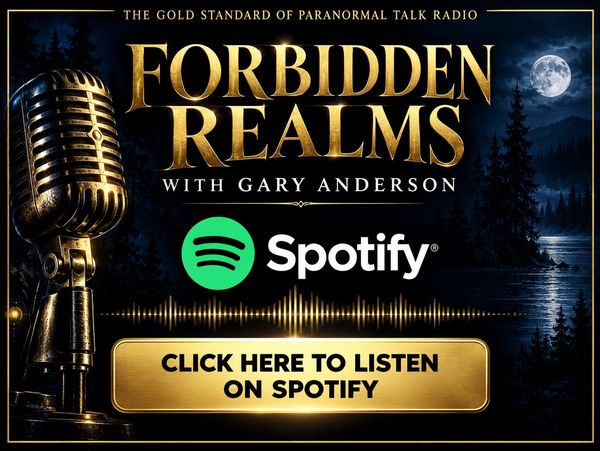 Forbidden Realms paranormal talk radio promotion on Spotify.