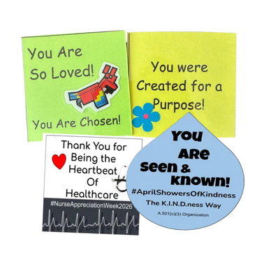 Inspirational and appreciation notes with uplifting messages and Nurse Appreciation Week hashtag.