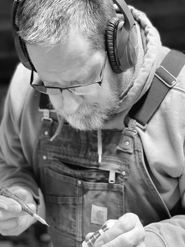 Jeff in the shop working on custom made millwork for our Calgary projects