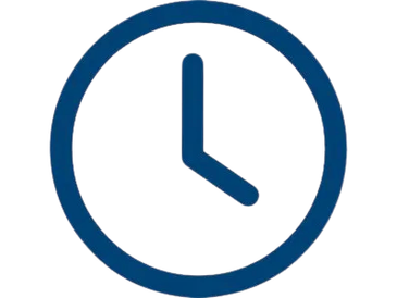 <img source='pic.gif' alt='Blue outline of a clock.' />