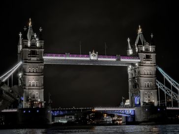Tower Bridge, London, at night 