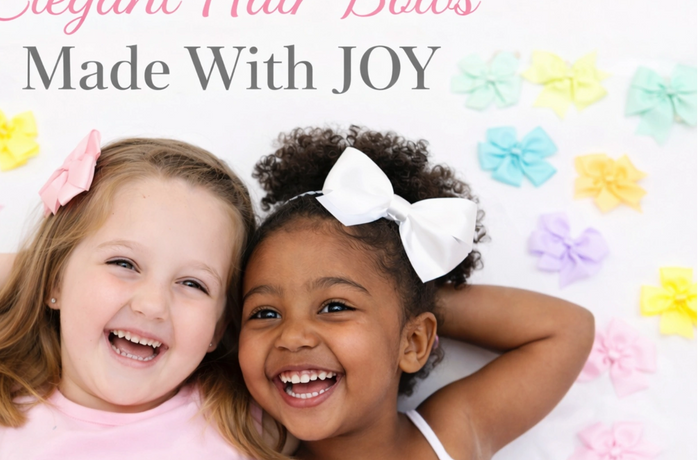  Woman apply green Hair Bows On hair