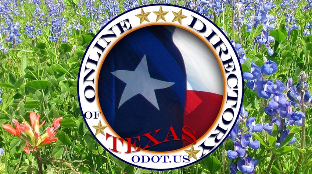 Online Directory of Texas Logo over a field of Bluebonnets and Indian Paintbrush.