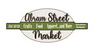 Logo of Abram Street Market featuring food, fruits, and apparel.