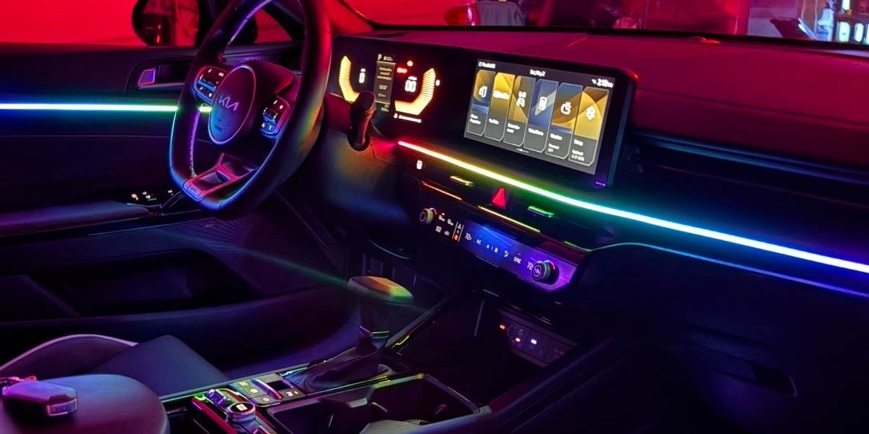 6-pc Ambient lighting kit installed in Kia K5
