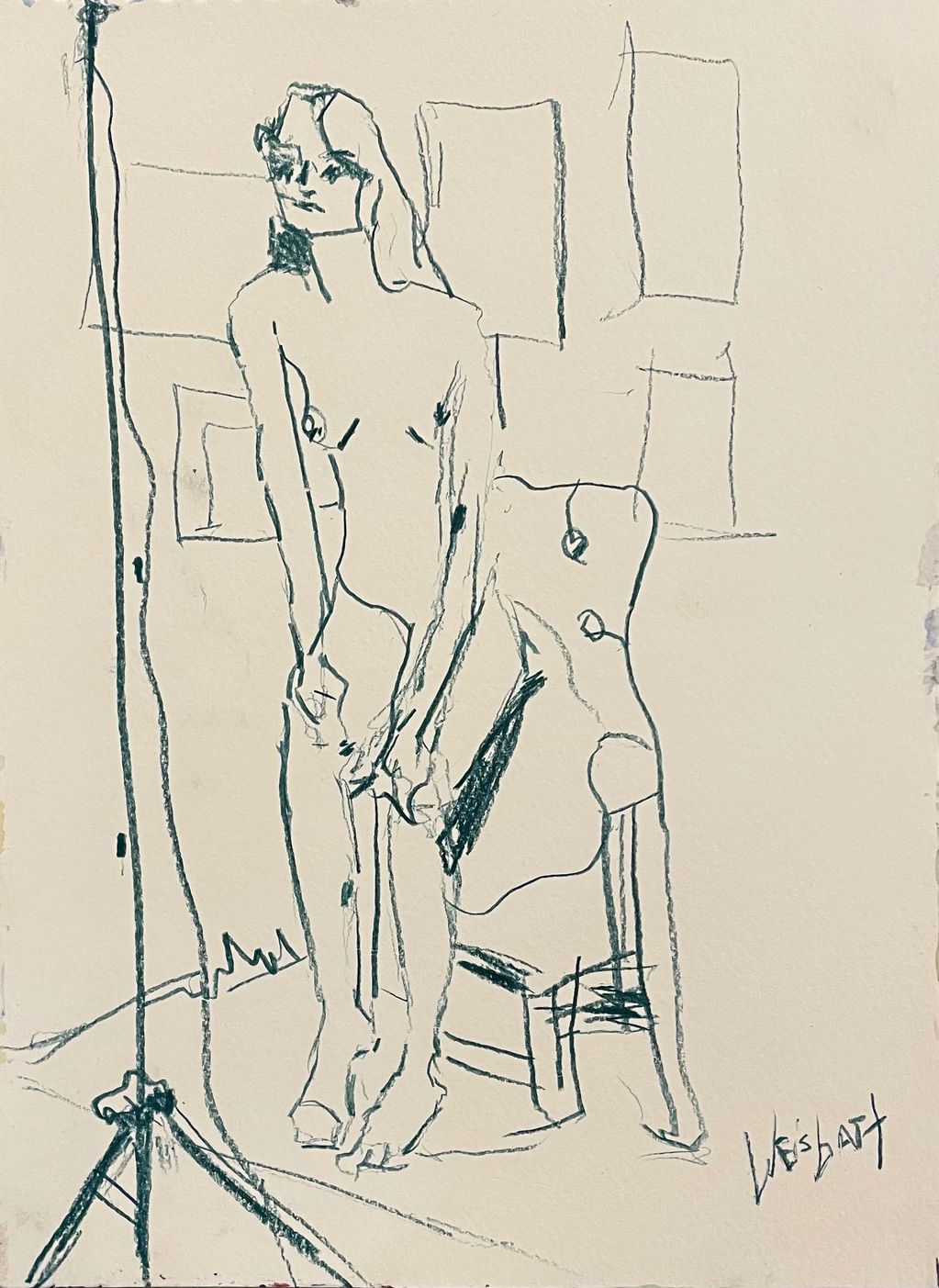 Live model drawing 4, mixed media on paper, 14" x 20"

BUY NOW, prints as well, EMAIL: lpols2@aol.co