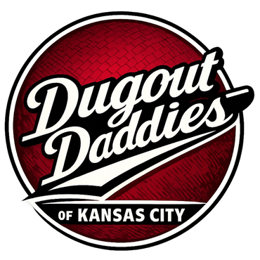 Logo of Dugout Daddies of Kansas City featuring bold text and a baseball design.