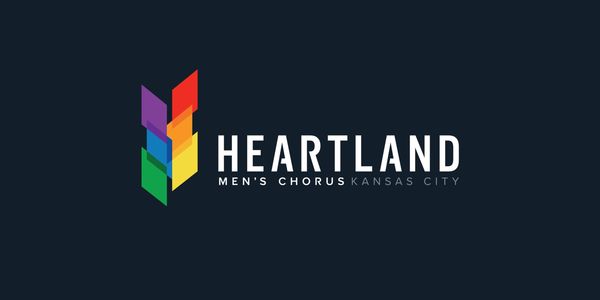 Logo of Heartland Men's Chorus Kansas City with colorful abstract shapes.