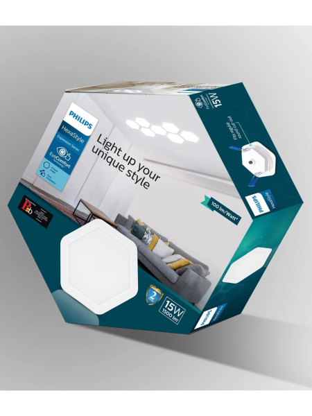 Philips Led Downlight - HexaStyle Modern Hexagonal Ceiling Light