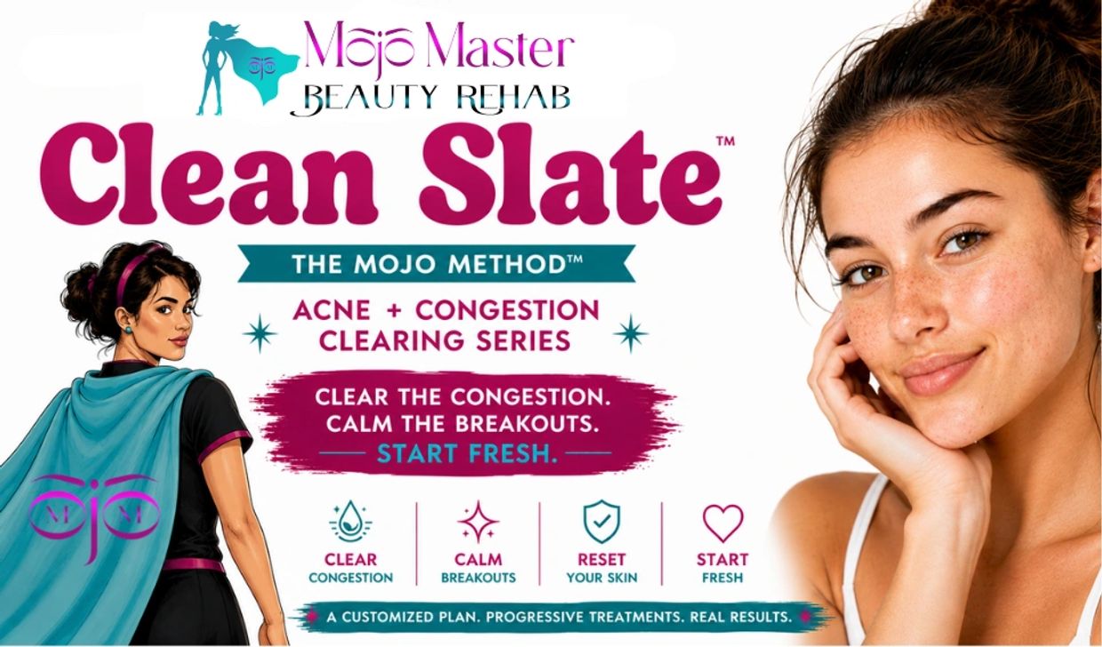 Mojo Master Beauty Rehab Clean Slate™ Acne + Congestion Clearing Series the customized skincare seri