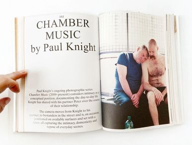 Photo showing an open book about Paul Knight's Chamber Music.
