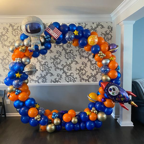 Space themed balloon hoop