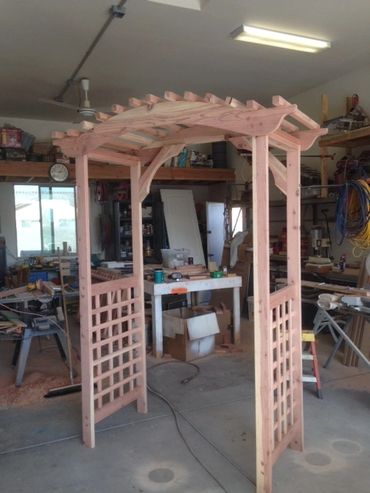 Custom built garden arched trellis.