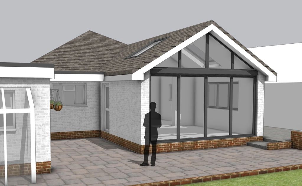 3D render of garden room extension