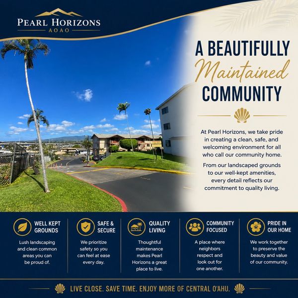Pearl Horizons community with clean, safe, and well-maintained surroundings.