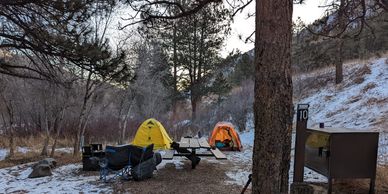 two tents in campsite #10 ansel watrous campground bellvue CO