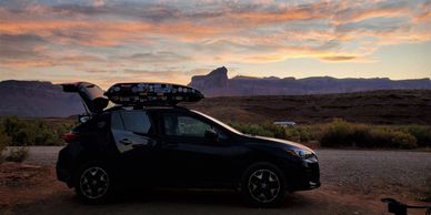 car camping sunrise canyonlands