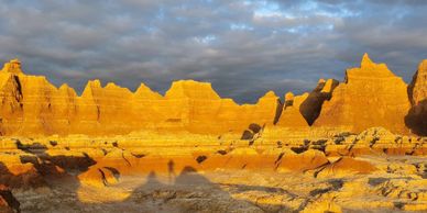 badlands national park at sunrise