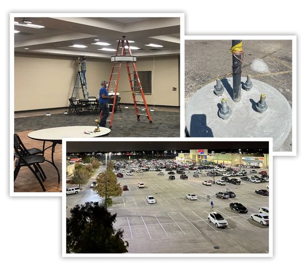 full-service lighting project support photo collage