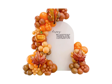 7ft Arch
7ft Balloon Garland 
3 Color Limit (Foils Included)
Personalized Vinyl