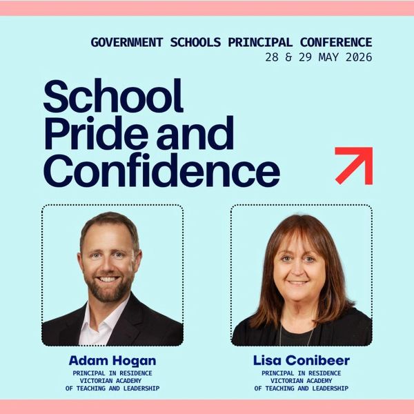Announcement for the Government Schools Principal Conference in May 2026.