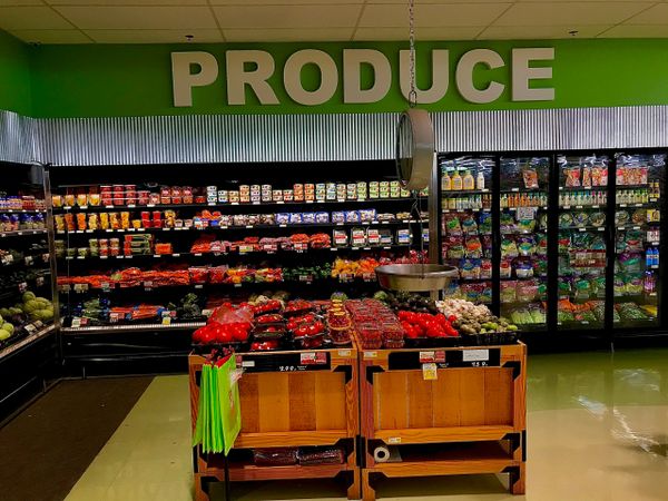 Produce section at Big John Grocery