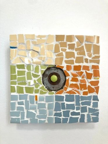"Spring Equinox", upcycled ceramic and found objects
