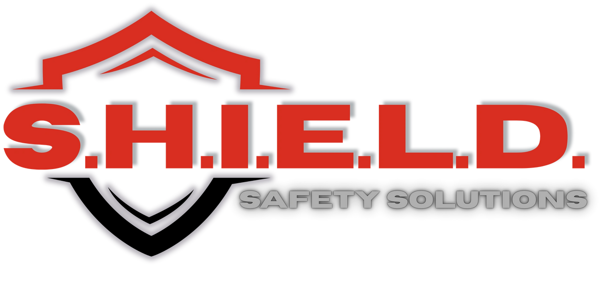 S.H.I.E.L.D. Safety Solutions logo with red and black shield design.