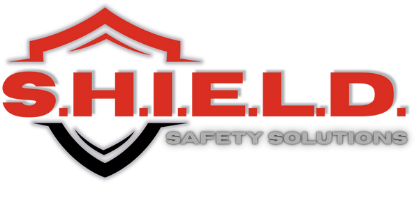 S.H.I.E.L.D. Safety Solutions logo with red and black shield design.