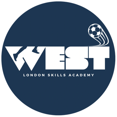 Logo of West London Skills Academy with a soccer ball and stylized text.