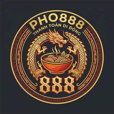 Logo with dragon and bowl of noodles for PHO888.