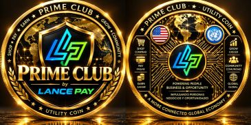 Prime Club utility coin by Lance Pay with global business and community focus.