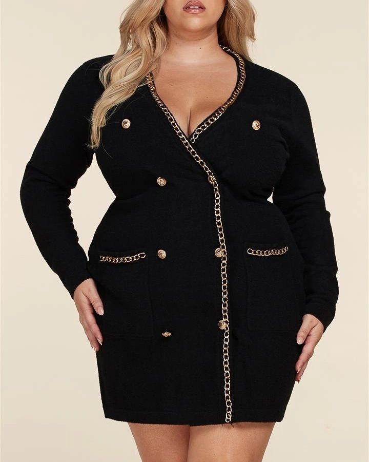 Double Breasted Plus Size Clothing For Women