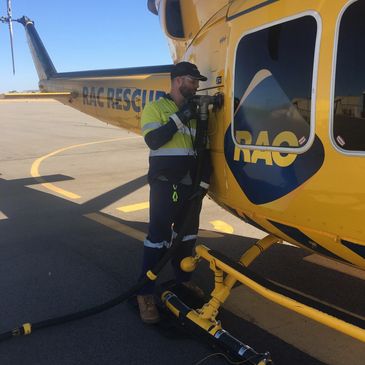 On airport airside into plane service at Carnarvon and Geralton Airports