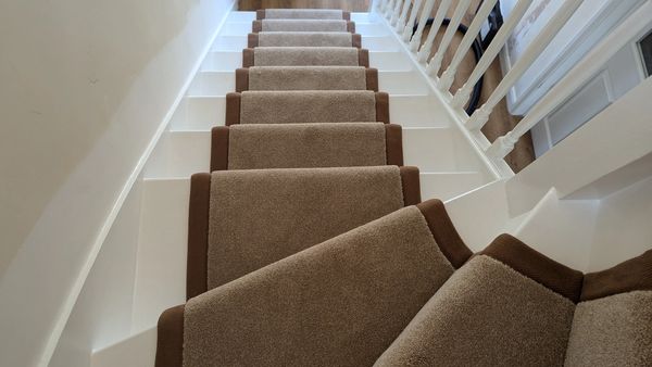 Cormar Inglewood Fordham Flax with Jaspa Woven Herringbone Fudge Binding Tape